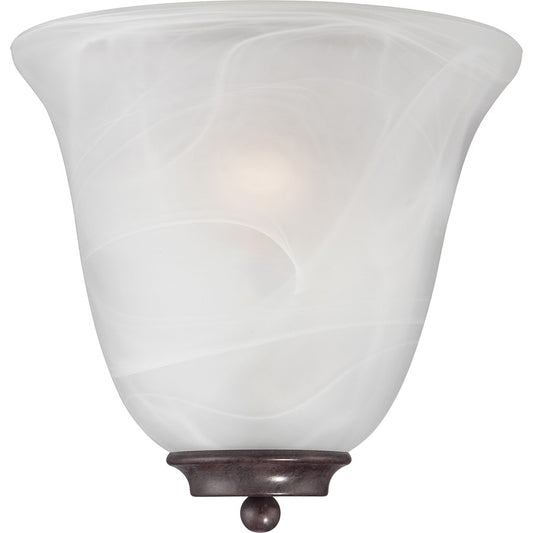 Nuvo Empire 1-Light Wall Sconce | Traditional Old Bronze and Alabaster Glass | Hallway & Living Room Accent Light | 10 x 9.625 x 5 in | Model 60-5374