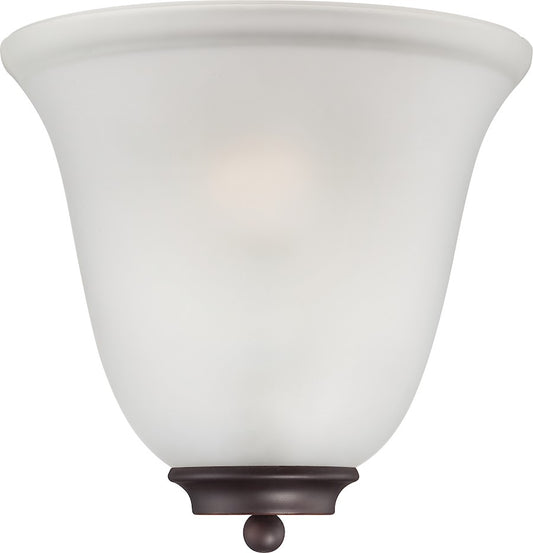 Nuvo Empire 10in 1-Light Wall Sconce | Traditional Mohogany Bronze and Frosted Glass | Hallway & Bedroom Accent | 10 x 5 x 9.625 in | Model 60-5375
