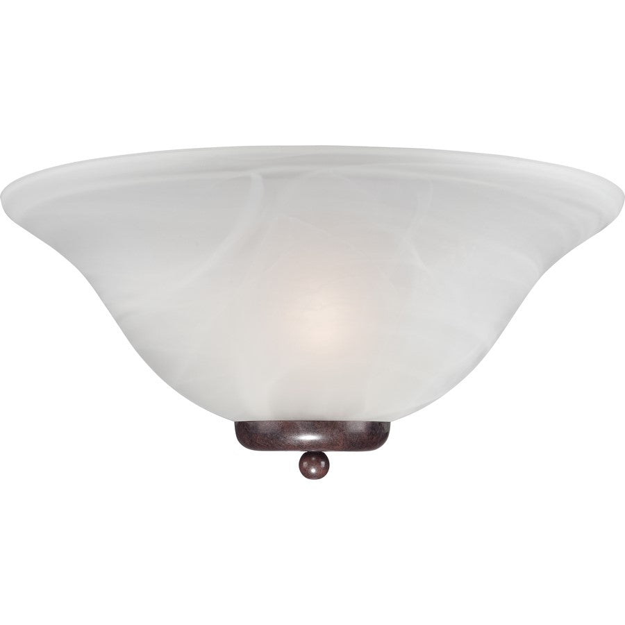 Nuvo Ballerina 1-Light Wall Sconce | Traditional Old Bronze and Alabaster Glass | Hallway & Bedroom Accent | 7.825in Extension, 7in H | Model 60-5378