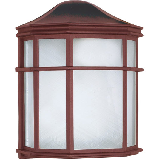 Nuvo 60-538 1-Light Outdoor Wall Lantern | Traditional Old Bronze Die-Cast with White Acrylic Lens | Covered Patio & Entryway | 7.75 x 9.75 | Model 60-538