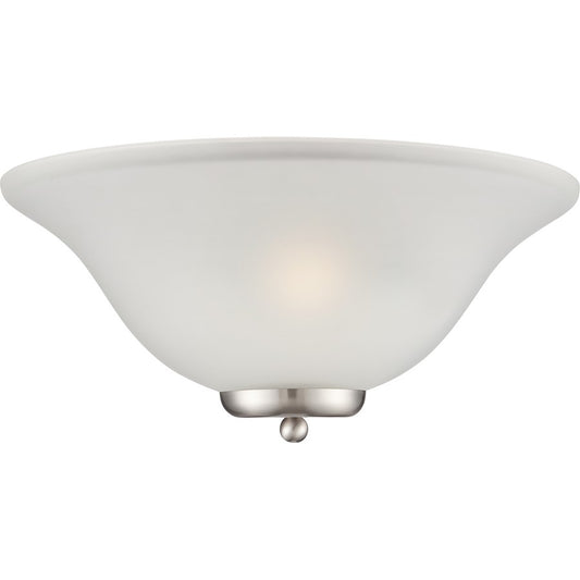 Nuvo Ballerina 1-Light Wall Sconce | Traditional Brushed Nickel and Frosted Glass | Hallway & Bedroom Accent Light | 15.8 x 7.8 x 7 in | Model 60-5382