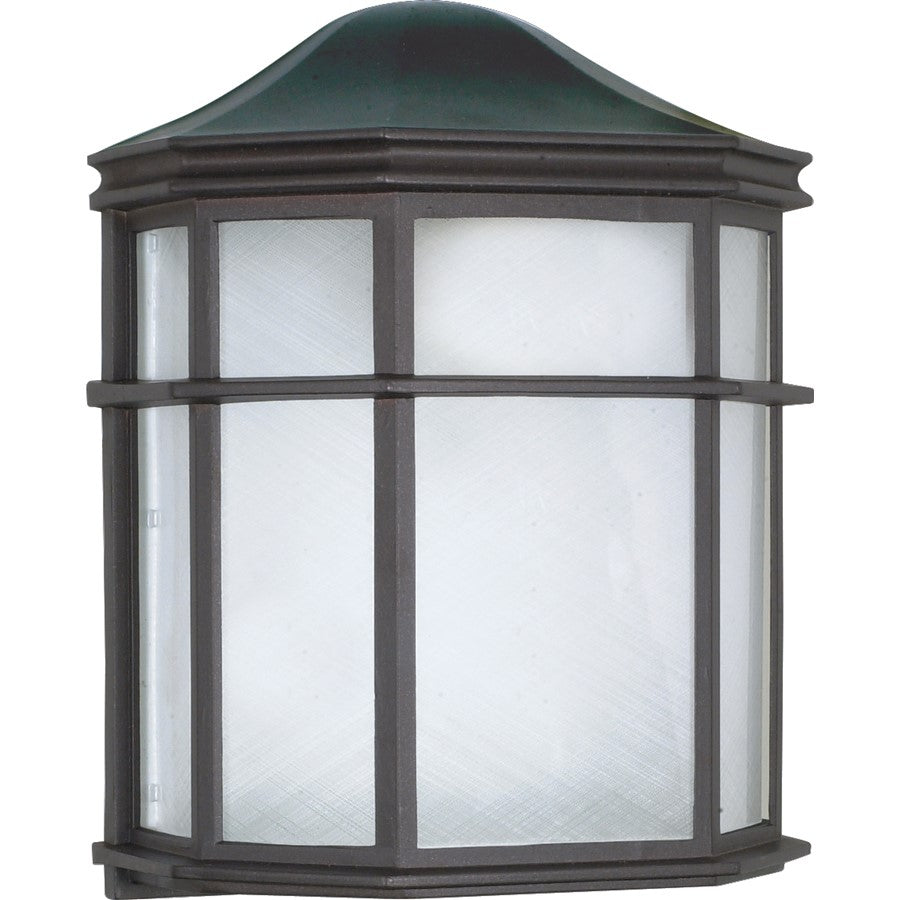 Nuvo 60-539 1-Light Outdoor Wall Sconce | Industrial Textured Black Die Cast Aluminum and White Acrylic Lens | Covered Patio & Entryway | Model 60-539