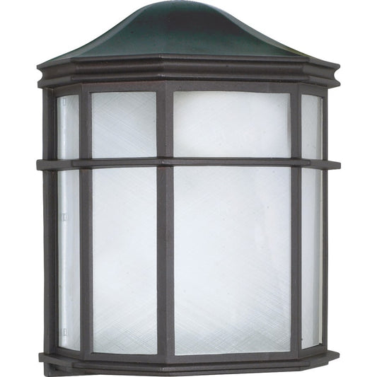 Nuvo 60-539 1-Light Outdoor Wall Sconce | Industrial Textured Black Die Cast Aluminum and White Acrylic Lens | Covered Patio & Entryway | Model 60-539