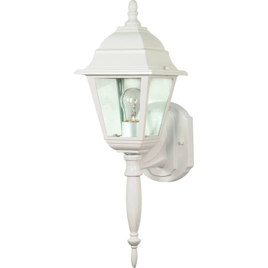 Nuvo Briton 18in 1-Light Outdoor Wall Lantern | Traditional White and Clear Seed Glass | Covered Entryway & Porch | 6 x 18 x 12 in | Model 60-540