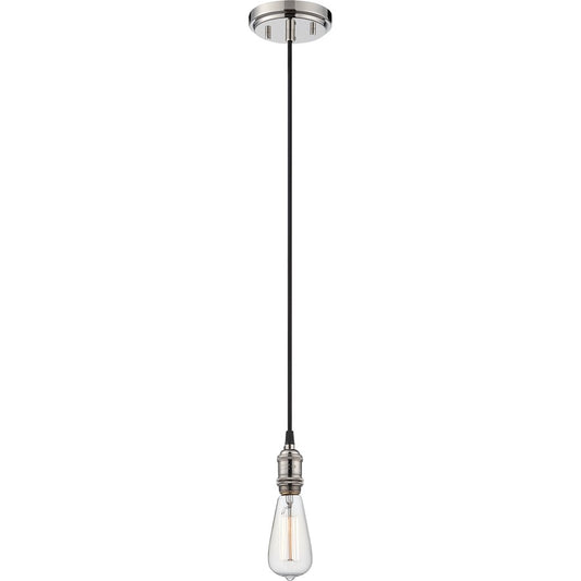 Nuvo Vintage 8in 1-Light Pendant | Transitional Polished Nickel | Kitchen Island & Dining Room | 4.88 x 8 in | Model 60-5405