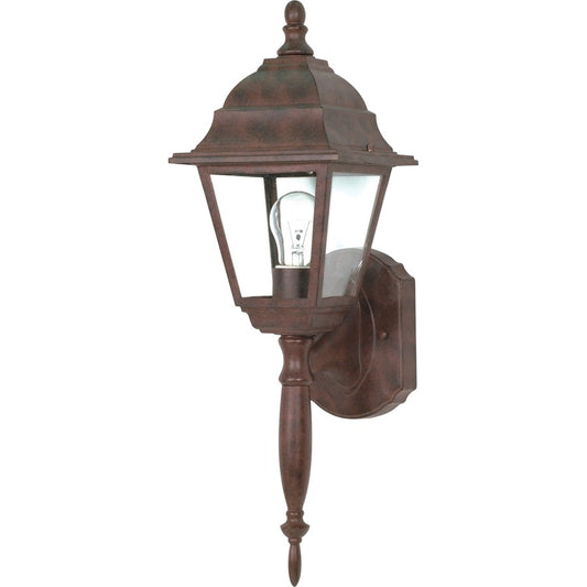 Nuvo Briton 18in 1-Light Outdoor Wall Lantern | Old Bronze Clear Seed Glass | Covered Entryway & Porch | 6 x 18 x 12 in | Model 60-541