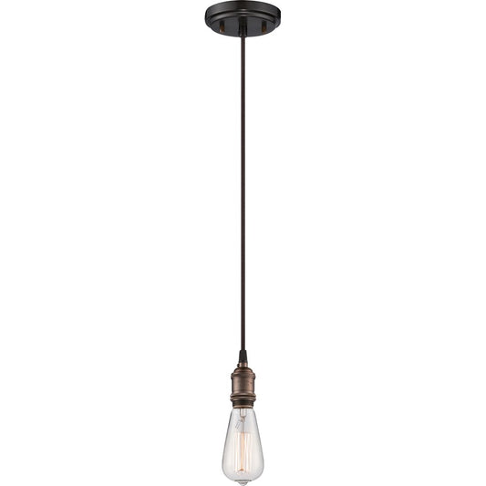 Nuvo Vintage 8in 1-Light Pendant | Transitional Rustic Bronze | Kitchen Island & Dining Room | 4.88 x 4.88 x 8 in | Model 60-5505