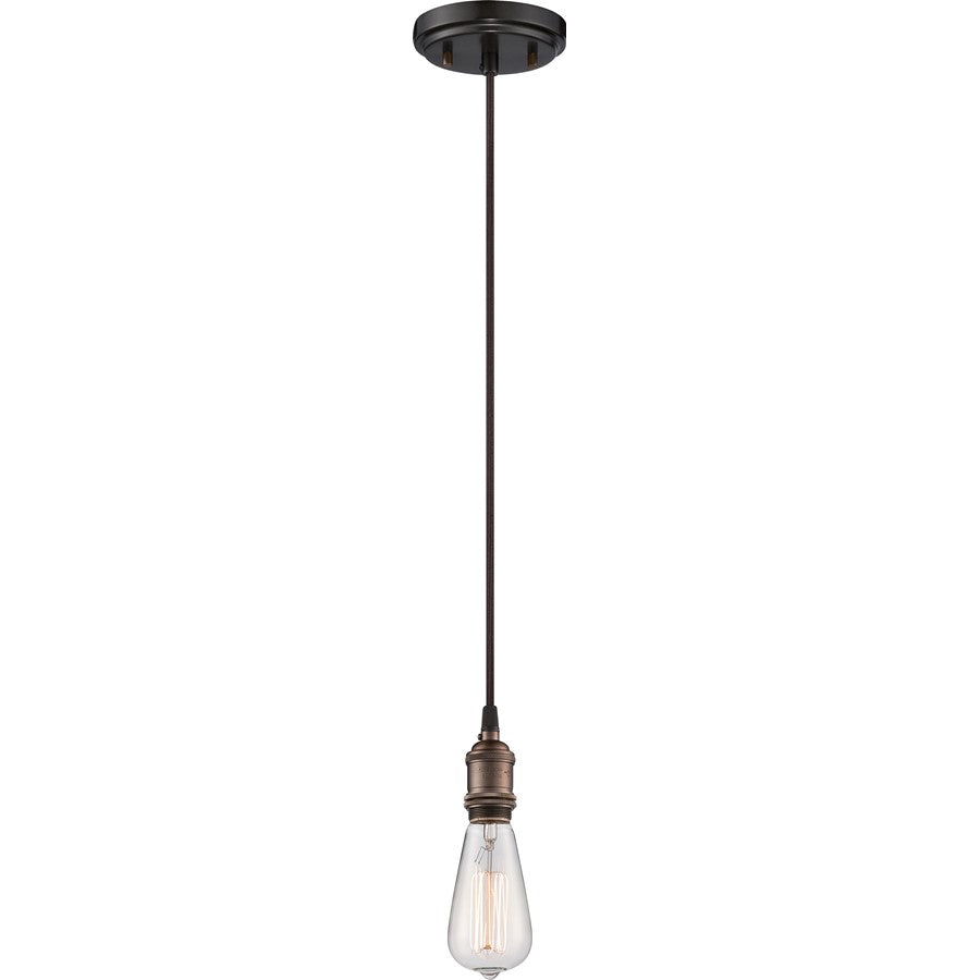 Nuvo Vintage 8in 1-Light Pendant | Transitional Rustic Bronze | Kitchen Island & Dining Room | 4.88 x 4.88 x 8 in | Model 60-5505