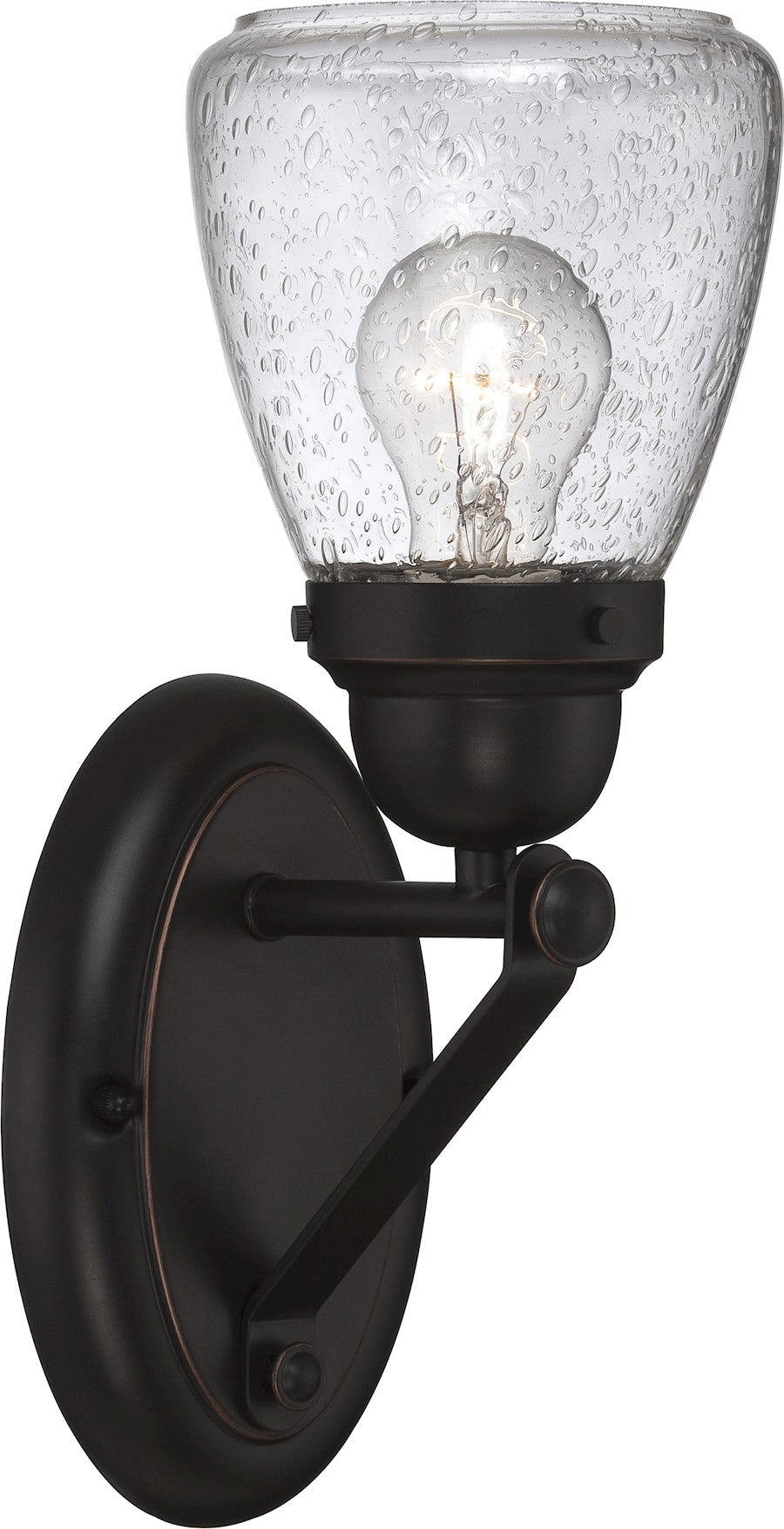 Nuvo Laurel 13in 1-Light Vanity Light | Traditional Sudbury Bronze and Clear Seeded Glass | Bathroom Vanity & Powder Room | 5.25 x 13.38 x | Model 60-5541