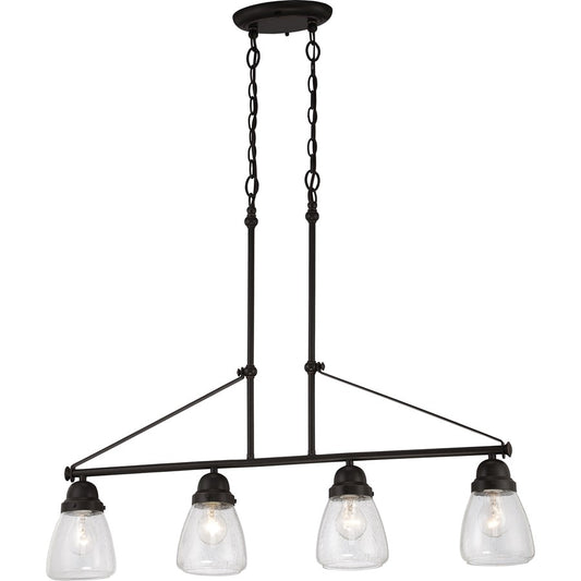 Nuvo Laurel 35.75in 4-Light Wall Sconce | Traditional Sudbury Bronze and Clear Seeded Glass | Living Room & Hallway | 35.75 x 5.25 x 29 in | Model 60-5548