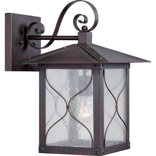 Nuvo Vega 11in 1-Light Outdoor Wall Fixture | Traditional Classic Bronze and Clear Seed Glass | Entryway & Covered Patio | 11 x 13.5 x | Model 60-5613