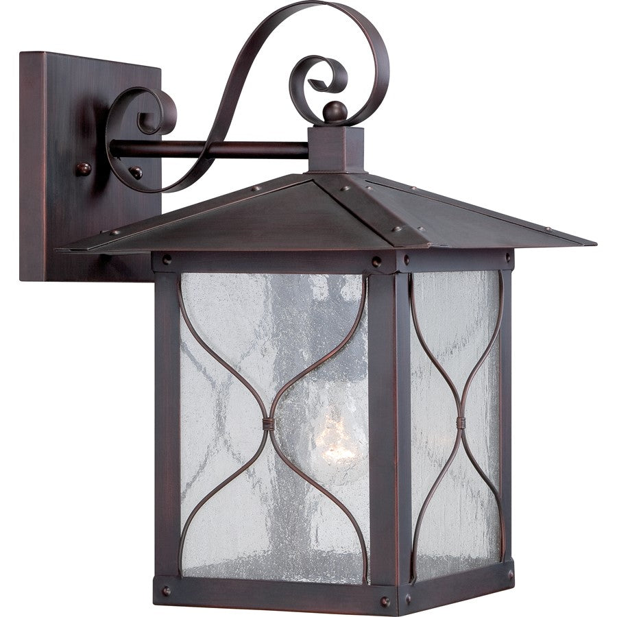 Nuvo Vega 11in 1-Light Outdoor Wall Fixture | Traditional Classic Bronze and Clear Seed Glass | Entryway & Covered Patio | 11 x 13.5 x | Model 60-5613