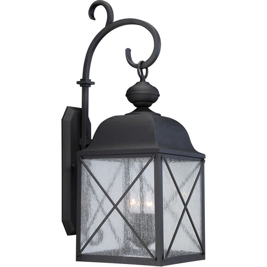 Nuvo Wingate 1-Light 30.88in Outdoor Wall Lantern | Traditional Textured Black and Clear Seed Glass | Covered Patios & Entryways | 11.62 x | Model 60-5623