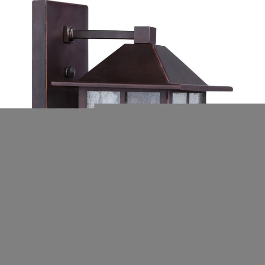 Nuvo Stanton 6in 1-Light Outdoor Wall Sconce | Traditional Claret Bronze and Clear Seed Glass | Entryway & Covered Patio | 6.25 x 7.75 x | Model 60-5641