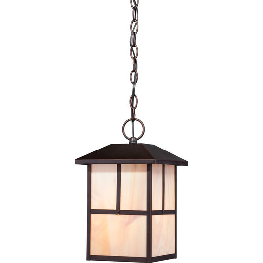 Nuvo Tanner 13in 1-Light Outdoor Hanging Lantern | Traditional Claret Bronze and Honey Glass | Covered Patios & Entryways | 8.38 x 8.38 x | Model 60-5674