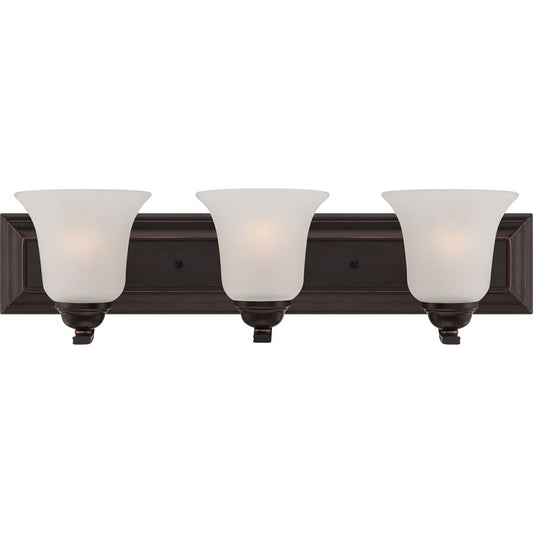 Nuvo Elizabeth 24in 3-Light Vanity Light | Traditional Sudbury Bronze and Frosted Glass | Bathroom Vanity | 24 x 6.5 x 7.5 in | Model 60-5693