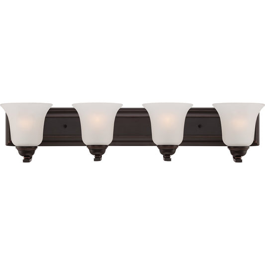 Nuvo Elizabeth 30in 4-Light Vanity Light | Traditional Sudbury Bronze and Frosted Glass | Bathroom Vanity | 30 x 6.5 x 7.5 in | Model 60-5694