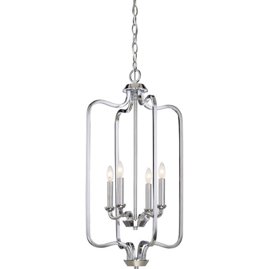 Nuvo Lighting Willow 14in 4-Light Pendant | Traditional Polished Nickel | Kitchen Island & Dining Room | 14 x 14 x 27.75 in | Model 60-5800