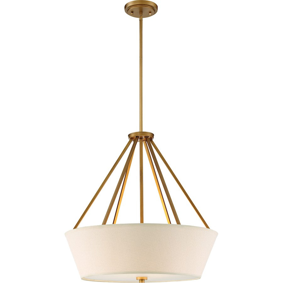 Nuvo Lighting Seneca 22in 4-Light Pendant | Transitional Natural Brass | Kitchen Island & Dining Room | 22.13 in H | Model 60-5841