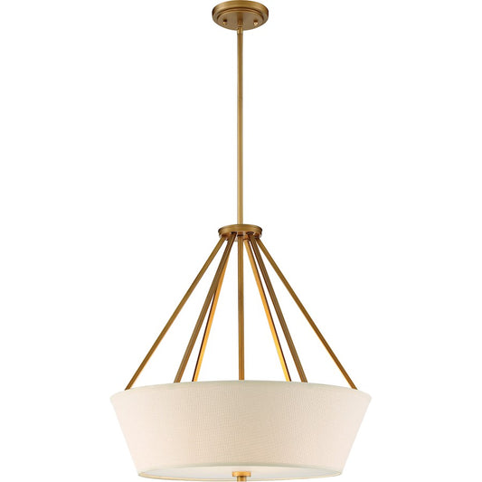 Nuvo Lighting Seneca 22in 4-Light Pendant | Transitional Natural Brass | Kitchen Island & Dining Room | 22.13 in H | Model 60-5841