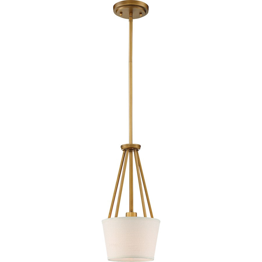Nuvo Lighting Seneca 16in 1-Light Mini Pendant | Transitional Natural Brass | Kitchen Island & Dining Room | 16 in H | Model 60-5843