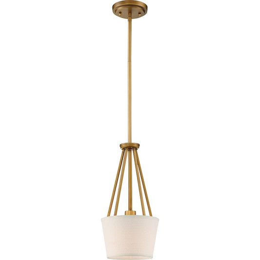 Nuvo Lighting Seneca 16in 1-Light Mini Pendant | Transitional Natural Brass | Kitchen Island & Dining Room | 16 in H | Model 60-5843