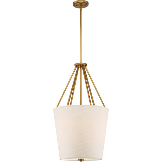 Nuvo Lighting Seneca 17in 3-Light Pendant | Industrial Natural Brass | Kitchen Island & Dining Room | 30.38 in H | Model 60-5844