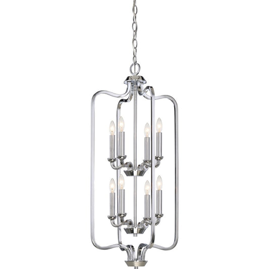 Nuvo Willow 17in 2-Light Caged Pendant | Traditional Aged Bronze and Polished Nickel | Kitchen Island & Dining Room | 17 x 34 in | Model 60-5872