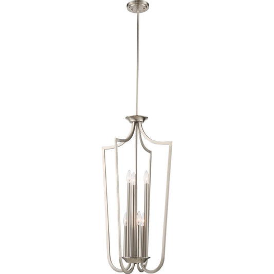 Nuvo Laguna 17in 6-Light Pendant | Traditional Brushed Nickel | Kitchen Island & Dining Room | 17 x 17 x 71 in | Model 60-5877
