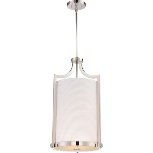 Nuvo Lighting Meadow 24in 3-Light Pendant | Traditional Polished Nickel and Clear Glass | Foyer & Entryway | 24 x 24 x 24 in | Model 60-5882