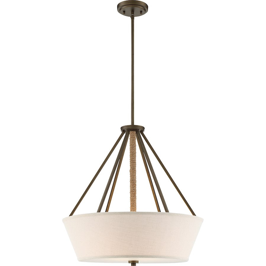 Nuvo Lighting Seneca 22in 4-Light Pendant | Traditional Mahogany Bronze | Kitchen Island & Dining Room | 22.13 in H, 240W | Model 60-5896