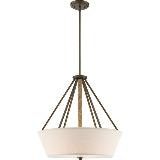 Nuvo Lighting Seneca 22in 4-Light Pendant | Traditional Mahogany Bronze | Kitchen Island & Dining Room | 22.13 in H, 240W | Model 60-5896