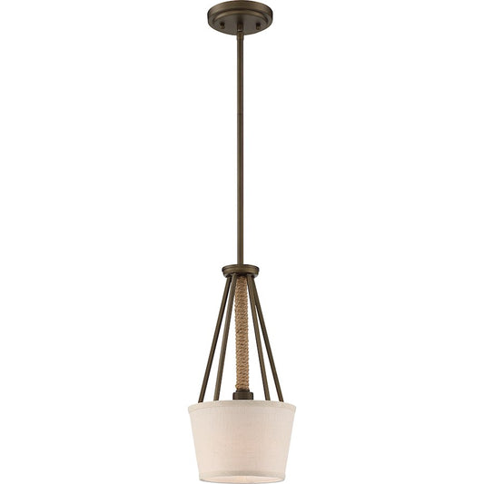 Nuvo Lighting Seneca 16in 1-Light Mini Pendant | Traditional Mahogany Bronze | Kitchen Island & Dining Room | 16in H, 144in Wire | Model 60-5898