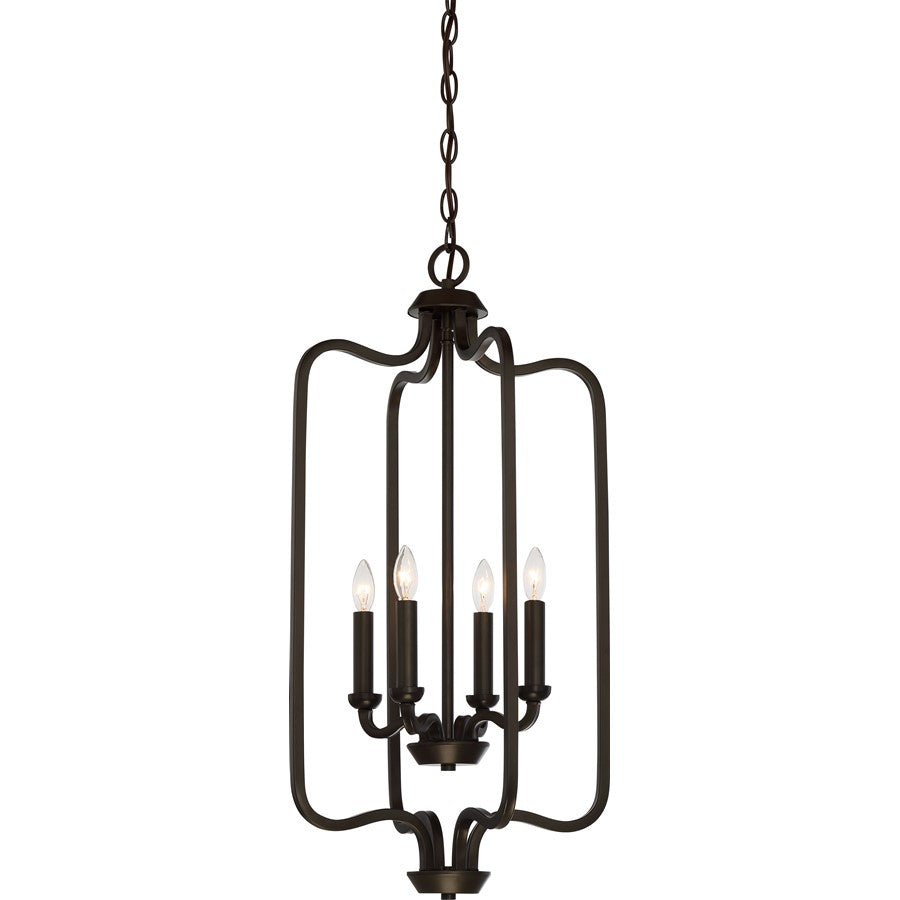 Nuvo Lighting Willow 14in 4-Light Pendant | Traditional Aged Bronze | Kitchen Island & Dining Room | 14 x 14 x 27.75 in | Model 60-5900