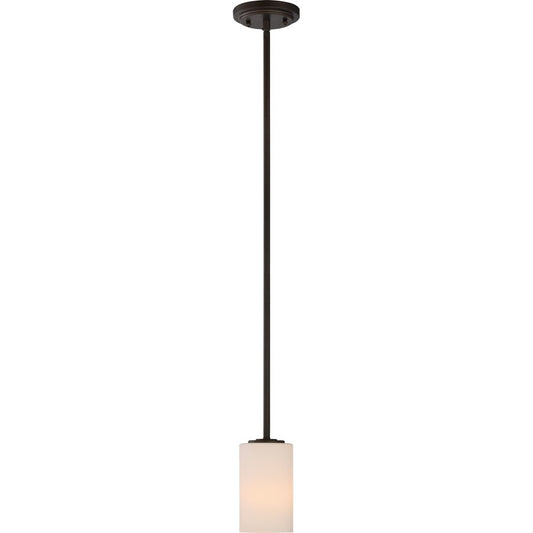 Nuvo Lighting Willow 1-Light Mini Pendant | Traditional Aged Bronze and White Glass | Kitchen Island & Dining Room | 3.875 x 44.625 in | Model 60-5908