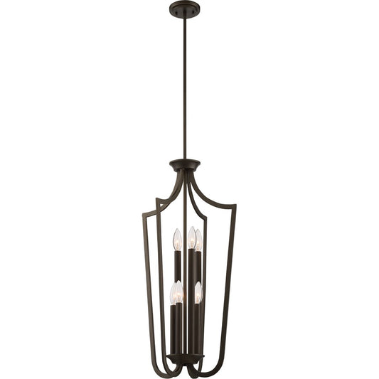 Nuvo Lighting Laguna 17in 6-Light Pendant | Traditional Aged Bronze Caged | Kitchen Island & Dining Room | 17 x 17 x 71 in | Model 60-5977