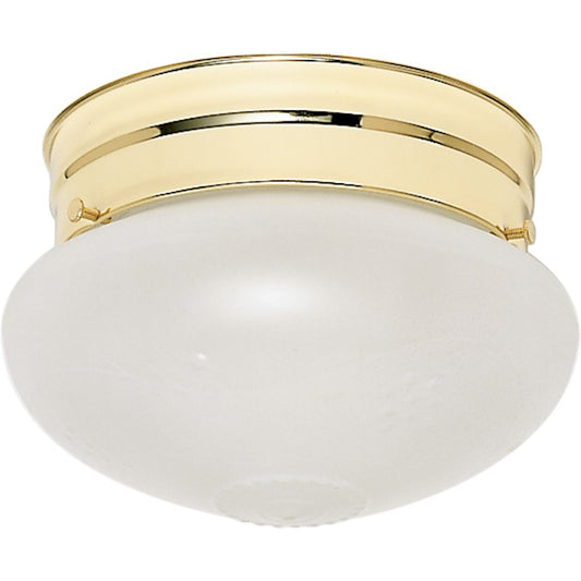 Nuvo Lighting 6in 1-Light Flush Mount | Traditional Polished Brass and Frosted Grape Glass | Hallway & Bathroom | 6 x 6 x 5 in | Model 60-6030