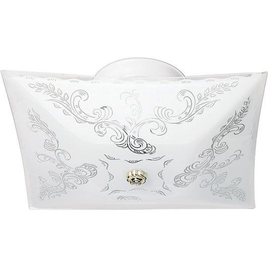 Nuvo Lighting 12in 2-Light Flush Mount | Traditional White and Floral Glass | Bedroom & Hallway Ceiling Light | 11.75 x 11.75 x 4.75 in | Model 60-6032