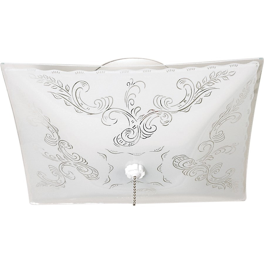 Nuvo Lighting 12in 2-Light Flush Mount | Traditional White and Floral Glass | Bedroom & Hallway Ceiling Light | 11.75 x 11.75 x 4.75 in | Model 60-6113