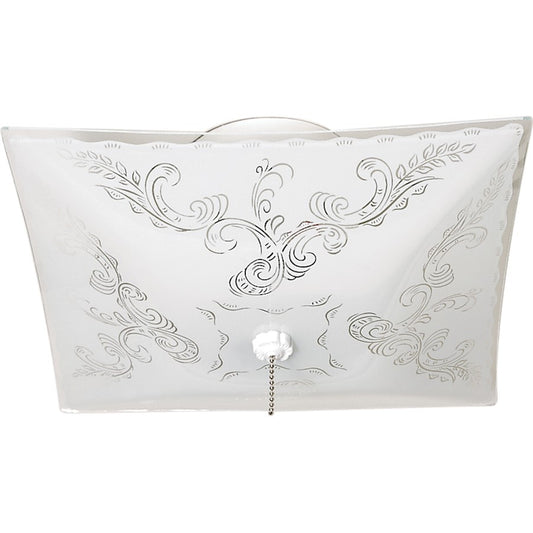 Nuvo Lighting 12in 2-Light Flush Mount | Traditional White and Floral Glass | Bedroom & Hallway Ceiling Light | 11.75 x 11.75 x 4.75 in | Model 60-6113