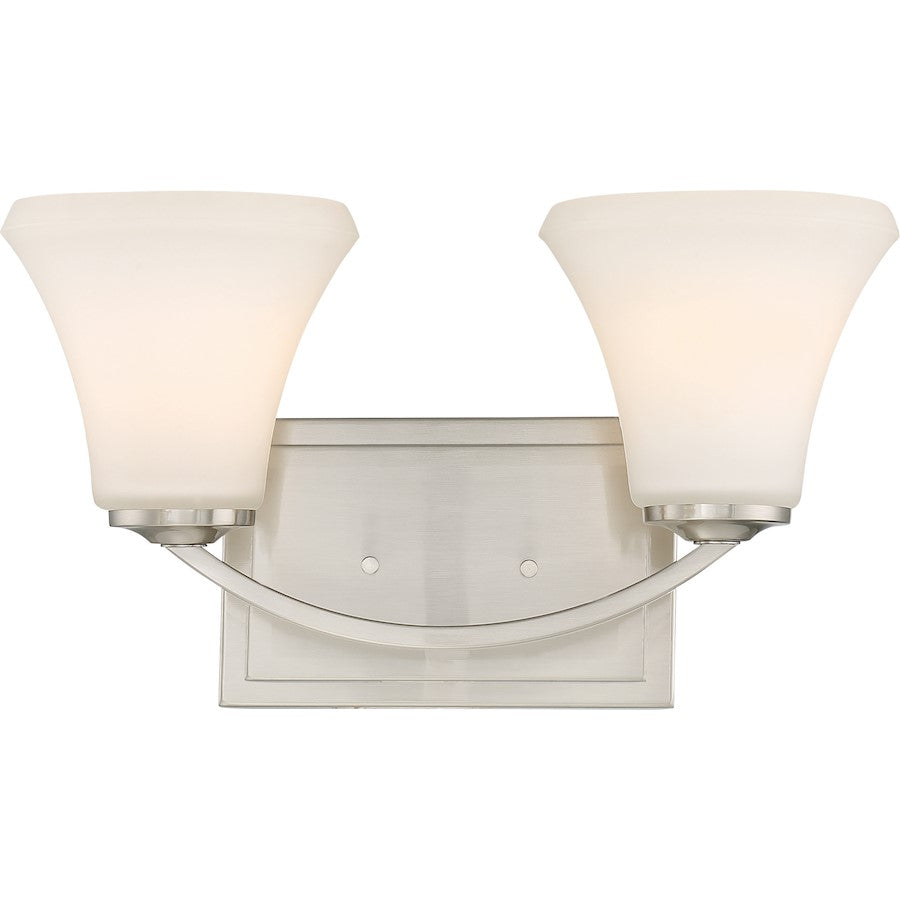 Nuvo Lighting Fawn 15in 2-Light Vanity Light | Traditional Brushed Nickel | Bathroom Vanity Light | 15 x 8.75 in | Model 60-6202