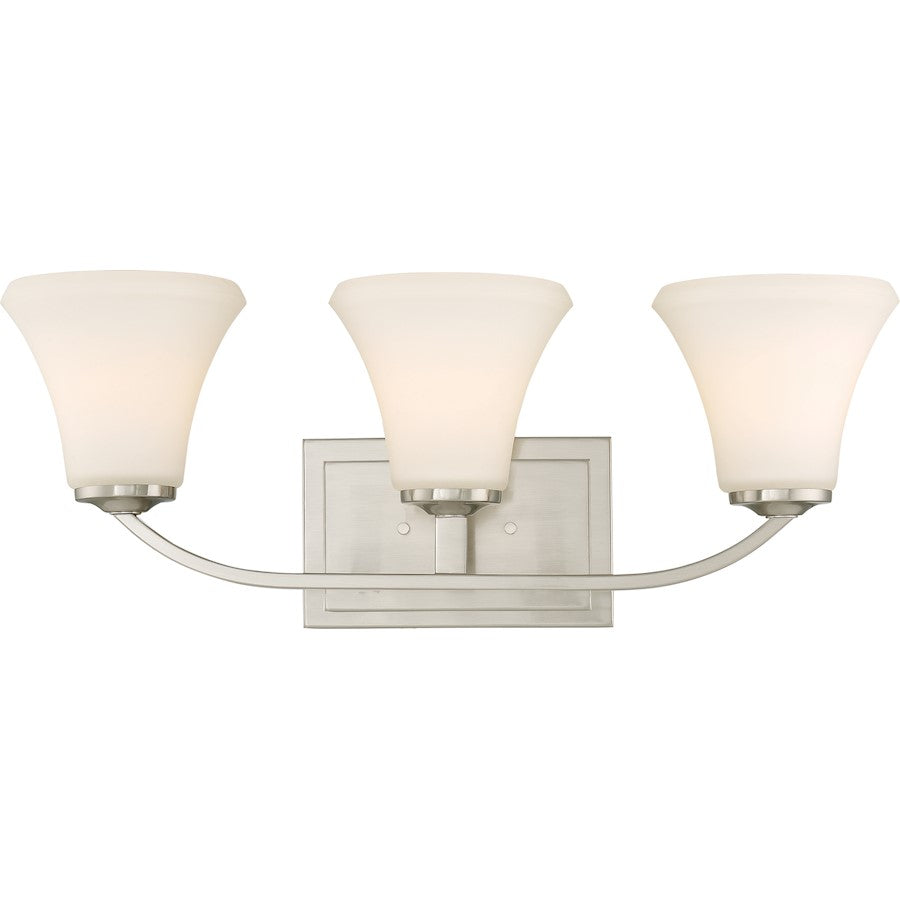 Nuvo Lighting Fawn 22in 3-Light Vanity Light | Traditional Brushed Nickel | Bathroom Vanity | 22 x 8.75 in | Model 60-6203