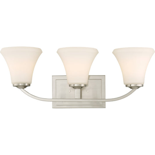 Nuvo Lighting Fawn 22in 3-Light Vanity Light | Traditional Brushed Nickel | Bathroom Vanity | 22 x 8.75 in | Model 60-6203