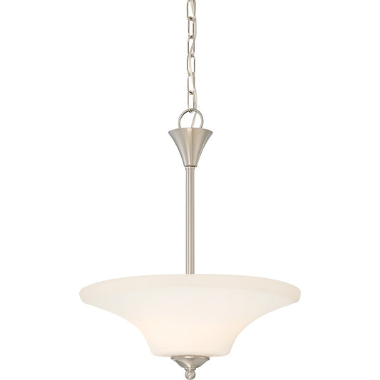 Nuvo Lighting Fawn 20in 2-Light Pendant | Traditional Brushed Nickel | Kitchen Island & Dining Room | 19.75 in H | Model 60-6207