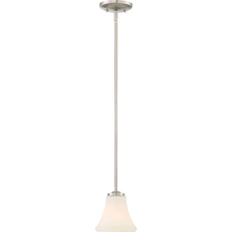 Nuvo Lighting Fawn 6.75in 1-Light Mini Pendant | Traditional Brushed Nickel | Kitchen Island & Dining Room Accent | 6.75 in H | Model 60-6213