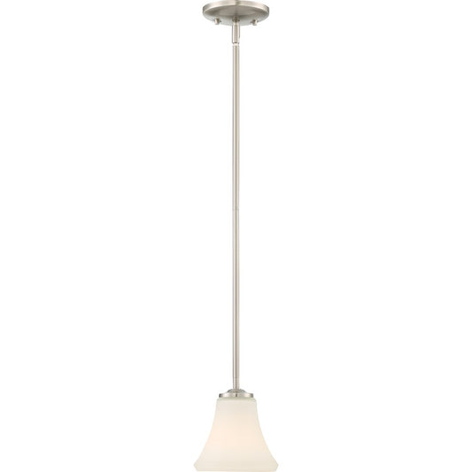 Nuvo Lighting Fawn 6.75in 1-Light Mini Pendant | Traditional Brushed Nickel | Kitchen Island & Dining Room Accent | 6.75 in H | Model 60-6213