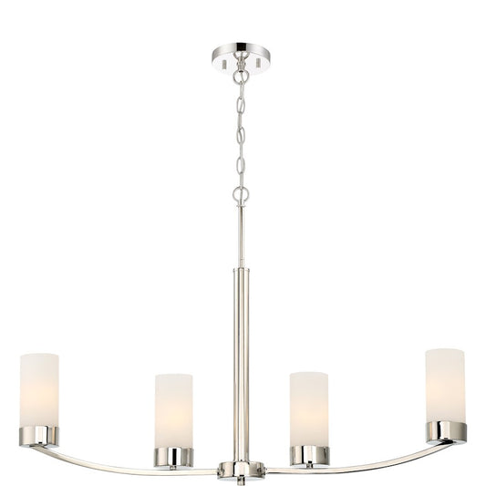 Nuvo Lighting Denver 34in 4-Light Island Pendant | Traditional Polished Nickel | Kitchen Island & Dining Room | 34 x 4 x 18 in | Model 60-6228
