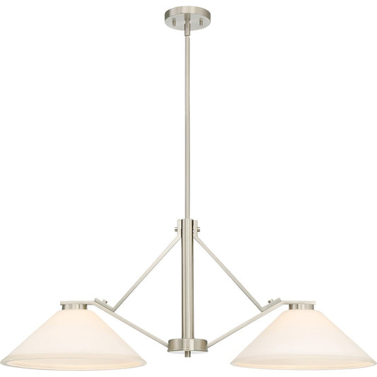 Nuvo Lighting Nome 36in 2-Light Island Pendant | Transitional Brushed Nickel | Kitchen Island & Dining Room | 36 x 14 x 15 in | Model 60-6248