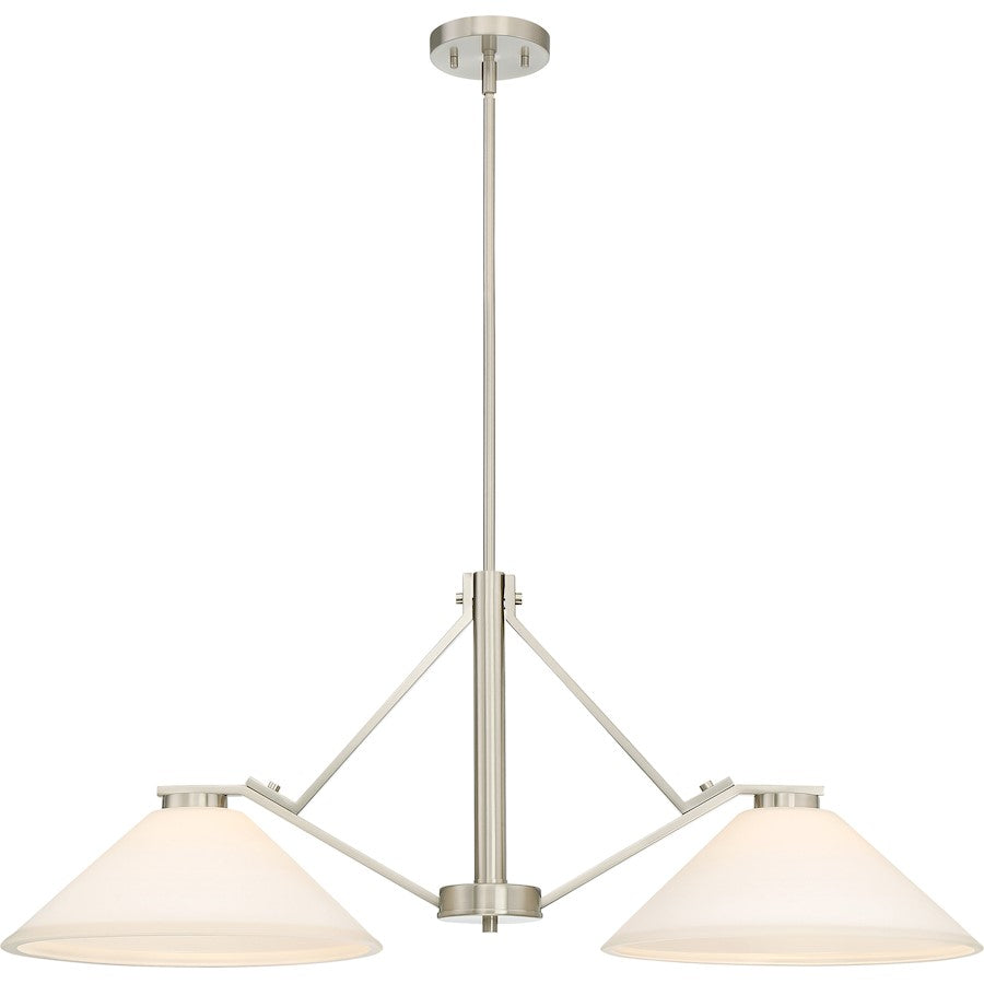 Nuvo Lighting Nome 36in 2-Light Island Pendant | Transitional Brushed Nickel | Kitchen Island & Dining Room | 36 x 14 x 15 in | Model 60-6248