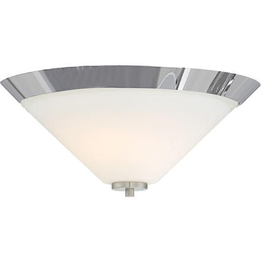 Nuvo Lighting Nome 2-Light Flush Mount | Transitional Brushed Nickel | Hallway & Bathroom Ceiling Light | 7.13 in H | Model 60-6252